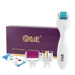 Derma Roller Microneedle Kit 0.3MM Roller By 9OINE Replacement Extra Dermaroller Heads Face For Different Parts Exfoliation Microdermabrasion Micro Derma Tool Dermaplaning Facial Dermapen Microneeding