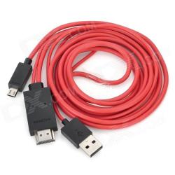 MICRO USB Mhl To HDMI Hdtv Cable For Samsung Galaxy S III I9300 - Red Black