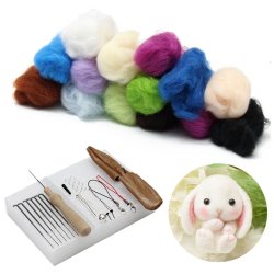 25 Colors Wool Fiber Felting Needle Kits Diy Tools Craft Learner Design Decoration