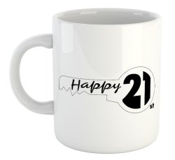 Mugshots Happy 21ST Birthday Key - White Ceramic Mug