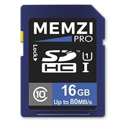 Memzi Pro 16GB Class 10 80MB S Sdhc Memory Card For Nikon D3300 D3200 D3100 D810 D810A D800E D800 D610 D600 D5000 D3000 D300S D90