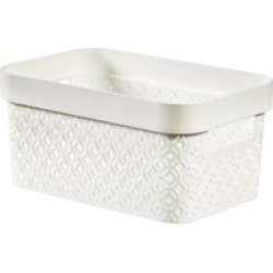 Curver Terrazzo Storage Basket White Medium