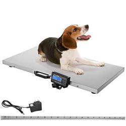 Happybuy 1100LBS X 0.2LBS Digital Livestock Scale Large Pet Vet Scale Stainless Steel Platform Electronic Postal Shipping Scale Heavy Duty Large Dog H