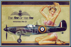 Spitfire Mk1a - Vintage Metal Sign