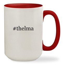 Thelma - 15OZ Hashtag Colored Inside & Handle Sturdy Ceramic Coffee Cup Mug Red
