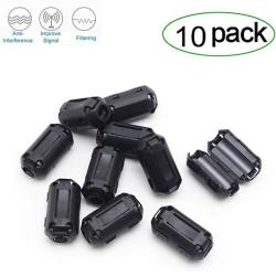 Topnisus Pack Of 10 Clip-on Ferrite Core Ring Bead Anti-interference High-frequency Filter Rfi Emi Noise Suppressor Cable Clip 3MM Inner Diameter