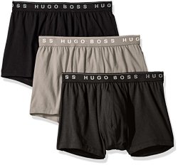 Boss Hugo Boss Men's 3-PACK Cotton Trunk New Grey charcoal black Small
