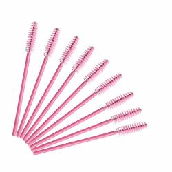 300 Pack Mascara Wands Disposable Eye Lash Brushes Brows Applicator For Eyelash Extensions Makeup Tool Bulk Pink
