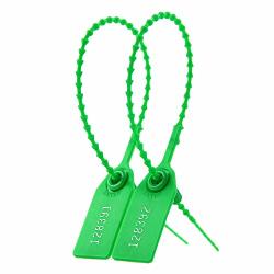 100 Pull Tight Anti-tamper Numbered Plastic Security Fire Extinguisher Tag Self-locking Election Box Safety Ties Green