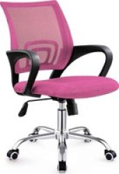 Zippy Netting Back Office Chair With Chrome Base Pink