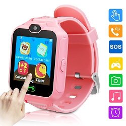 Fantasy Kids Smartwatch Phone Game Smartwatches For Kid Smart Watches Camera Games Touch Screen Cool Toys Watch Gifts For Girls Boys Children Pink