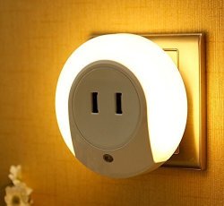 Lonric LED Night Light Wall Plate Charger With Dusk To Dawn Sensor Dual USB Charging Port For Smartphones And Ipads