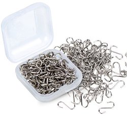 Deals on Shappy 100 Pieces 0.55 Inch MINI S Hooks Connectors S-shaped Wire Hook  With Storage Box For Diy Crafts Hanging Jewelry Key Chain Tags Silvery, Compare Prices & Shop Online