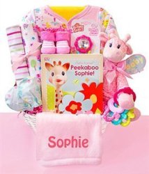 Wild About You Personalized Baby Girl Gift Basket
