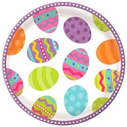 TradeMart Inc. Amscan Egg-stra Special Easter Eggstravaganza Round Platter Party Serve Ware Pack Of 1 Multicolor 13 1 2