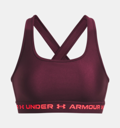 Under Armour Women's Armour Mid Crossback Sports Bra - Dark Maroon beta