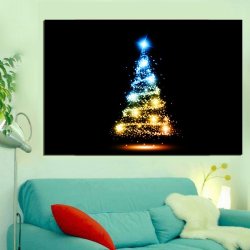 30x40cm Led Light Up Christmas Tree Canvas Pictures Xmas Picture Decor Wall Hanging