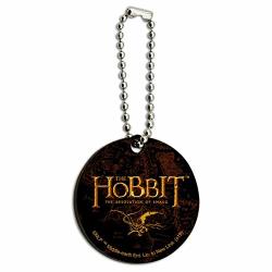 The Hobbit The Desolation Of Smaug Logo Wood Wooden Round Keychain Key Chain Ring