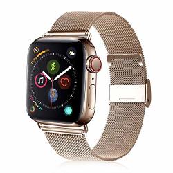 Vati Compatible With Apple Watch Band 42MM 44MM Stainless Steel Mesh Loop Sport Wristband With Adjustable Magnetic Closure Replacement Band Compatible With Iwatch Series