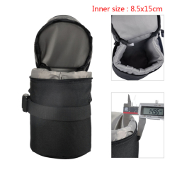 8.5x15cm Camera Lens Protector Pouch Casebag With Belt