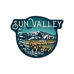 Lantern Press Sun Valley Idaho - Bald Mountain And Town - Contour 98629 Vinyl Die-cut Sticker Indoor outdoor Small