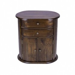 Oval Teak Freestanding Cabinet Sotran Dekorativ