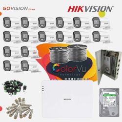 Hikvision 1080P 16 Channel Diy Cctv Kit With 2MP Colorvu Bullet Cameras & 2TB Hdd Bundle