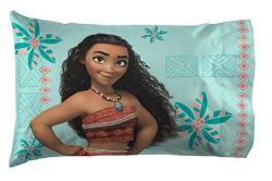 Jay Franco Disney Moana Friends 1 Pack Pillowcase - Double-sided Kids Super Soft Bedding - Features Moana Hei Hei & Pua Official Disney Product