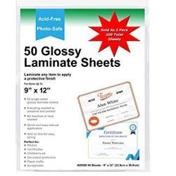 Avery AVE73603 Self-Adhesive Laminating Sheets, Clear, 9 x 12 - 10 sheets each