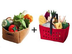 Ikea Duktig 14-PIECE Children's Vegetables Set And Shopping Basket