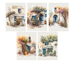 Greeting Cards - Greece In Watercolours