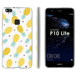 Huawei P10 Lite Tpu Silicone Phone Case Mobiflare Clear Ultraflex Thin Gel Phone Cover - Pineapple Party For Huawei P10 Lite 5.2" Screen