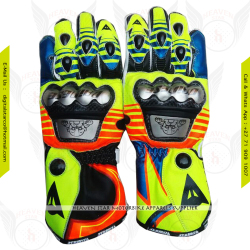 Dainese Steel Pro Motorbike Gloves The Doctor Vr46 Neon Green Geniune Leather Racing Gloves