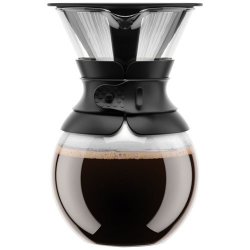 Bodum Pour Over Coffee Maker With Permanent Filter 1 Liter 34 Ounce Black Band