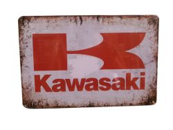 Kawasaki Motorcycle Metal Tin Sign For Cafe Bar Wall D Cor
