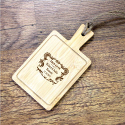 Personalised Mini Wooden Cheese Board Crest Design