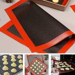 1PC Silicone Baking Mat Reusable Baking Mat Barbecue Mat Oven Liner Sheet Cake Pan Mat For Macaron Cookie Baking Tools Kitchen Accessories Home Kitchen Items