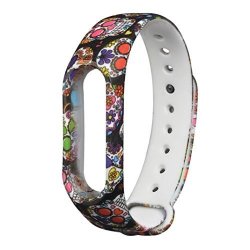 Watchband Aobiny Skull Silicon Strap Wristband Bracelet Replacement For Xiaomi Mi Band 2