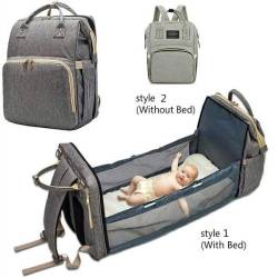 Portable Folding Crib Bag Bed Backpack - Navy