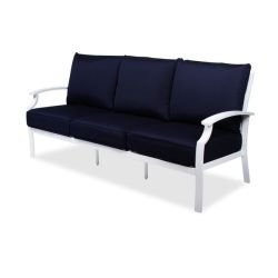 3 Seat Sofa With Alluminuim Frame - White & Blue