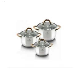 6 Piece Stainless Steel Cookware Set With Glass Lids - Gourmet Line