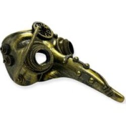 Steampunk Antique Gold Long Nose Mask