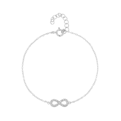 Sterling Silver Cubic Zirconia Kid&apos S Petite Infinity Bracelet