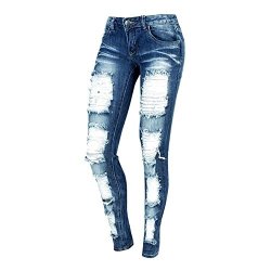 JEANS Faaaashion For Women Ripped High Waisted Skinny Distressed Boyfriend Pants