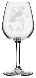 Border Collie Dog Themed Etched All Purpose 12.75OZ Libbey Wine Glass