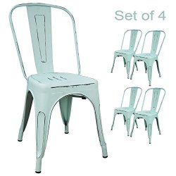 blue metal patio chairs