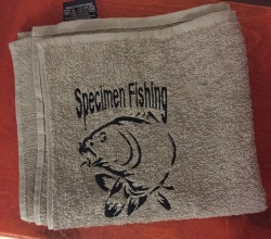 Specimen Fishing Carp Image On Stone Hand Towel
