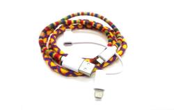 USB Charge Cable 3IN1 Yellow&blue Woven