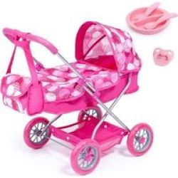 Bayer Smarty Doll& 39 S Pram Set With Bag & Accessories Pink