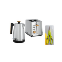 Blaupunkt Silver Nordic Breakfast Set - Kettle & Toaster With Kitchen Shears